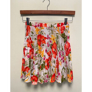 Vintage Womens Skirt Small Floral Pleated Romantic Cottagecore Boho 90s Y2K